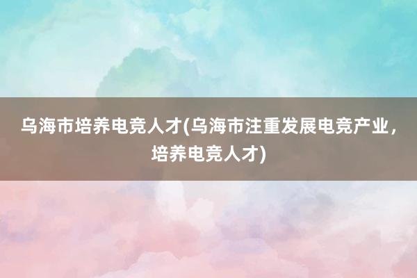 乌海市培养电竞人才(乌海市注重发展电竞产业，培养电竞人才)