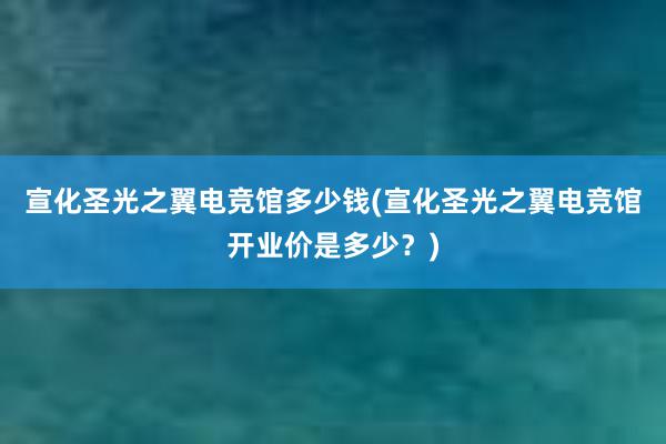 宣化圣光之翼电竞馆多少钱(宣化圣光之翼电竞馆开业价是多少？)