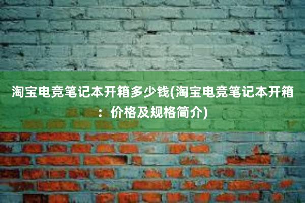 淘宝电竞笔记本开箱多少钱(淘宝电竞笔记本开箱：价格及规格简介)