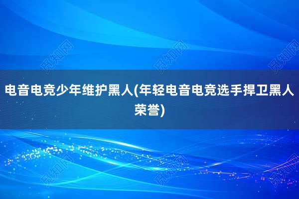 电音电竞少年维护黑人(年轻电音电竞选手捍卫黑人荣誉)