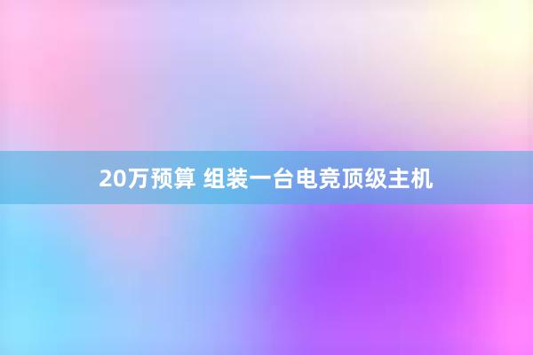 20万预算 组装一台电竞顶级主机