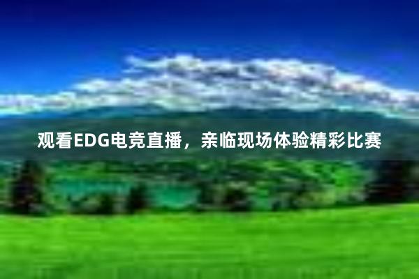 观看EDG电竞直播，亲临现场体验精彩比赛