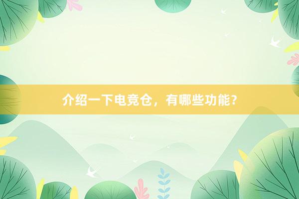 介绍一下电竞仓，有哪些功能？