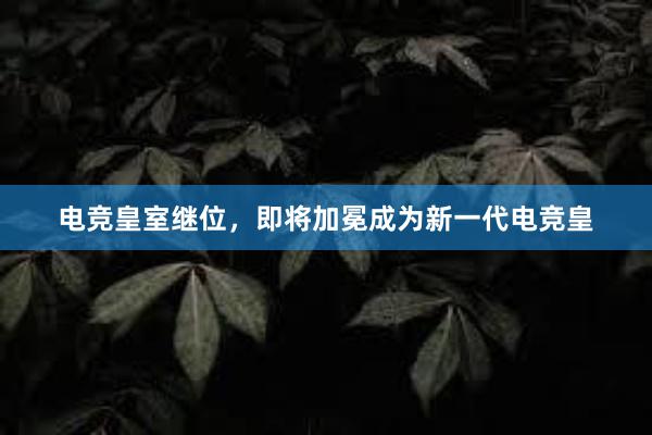 电竞皇室继位，即将加冕成为新一代电竞皇