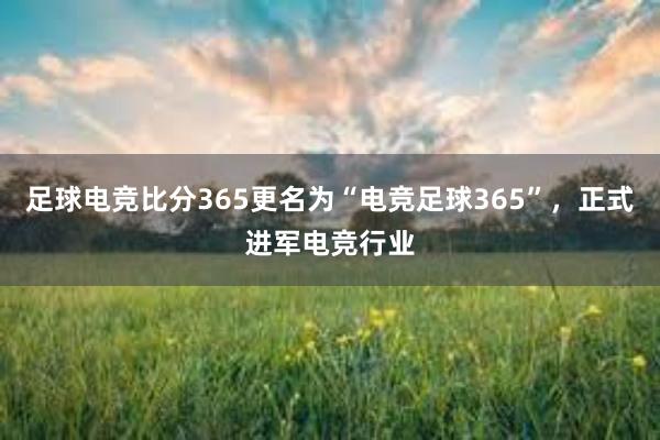 足球电竞比分365更名为“电竞足球365”，正式进军电竞行业